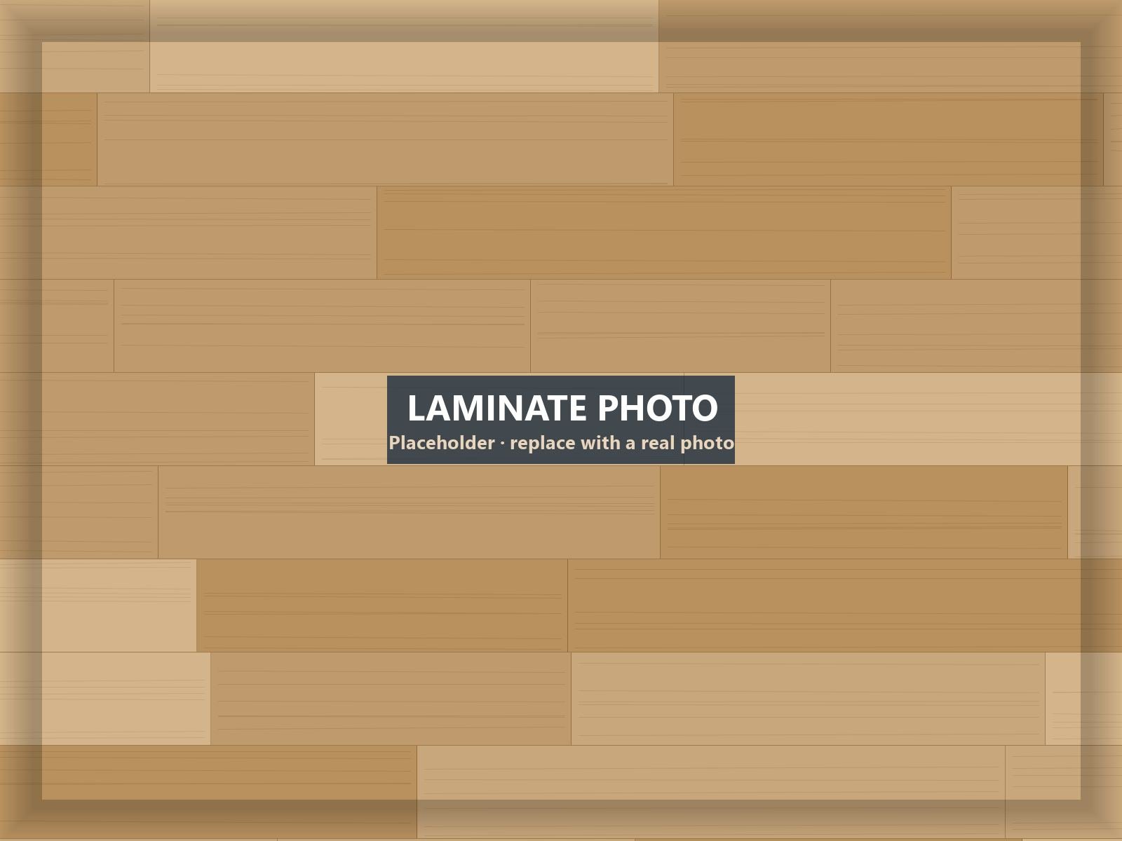 Living room with warm wood-look laminate flooring